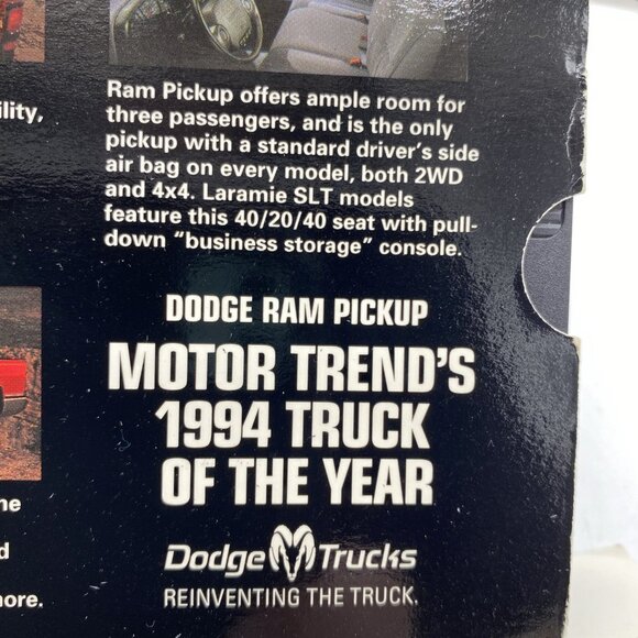 1994 Dodge Ram Pickup Truck VHS Features & Specifications Dealership Advertising - Picture 6 of 13